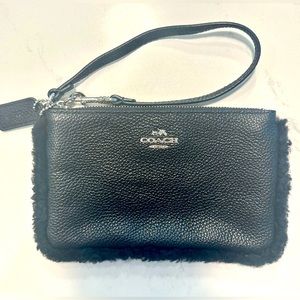 NWOT Coach Wristlet Black Leather